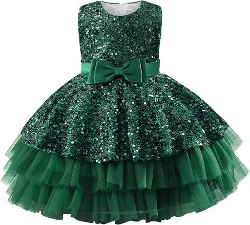 My First Christmas Outfits Baby Girl Xmas Shiny Sequins Toddler Velvet Dress Infant Knee Length Fall Winter Clothes in Saudi Arabia