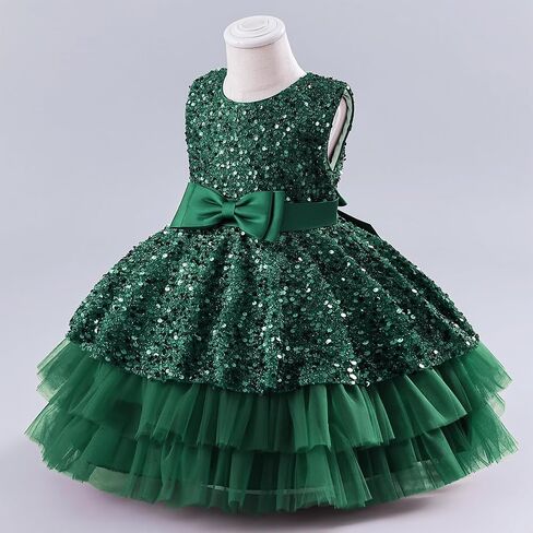 My First Christmas Outfits Baby Girl Xmas Shiny Sequins Toddler Velvet Dress Infant Knee Length Fall Winter Clothes in Saudi Arabia