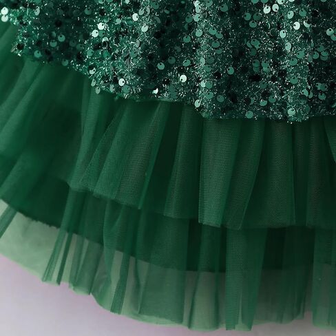 My First Christmas Outfits Baby Girl Xmas Shiny Sequins Toddler Velvet Dress Infant Knee Length Fall Winter Clothes in Saudi Arabia