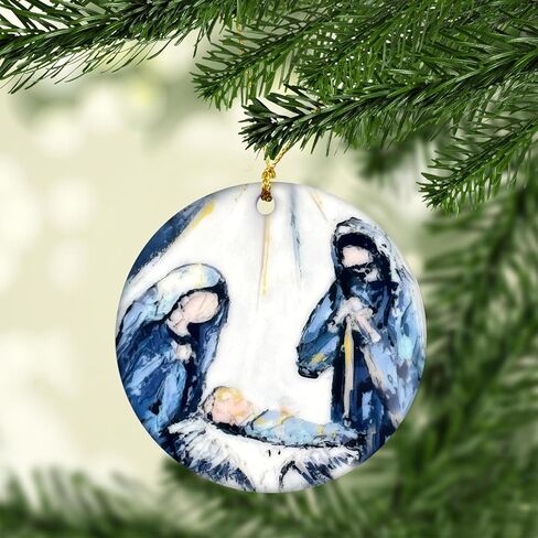زينة عيد الميلاد 2023 | ميلاد مريم، جوزيف والطفل يسوع الراتنج الحلي عيد الميلاد، الدينية، مشهد المهد 2023 زينة عطلة عيد الميلاد (مشهد عيد الميلاد) in Kuwait