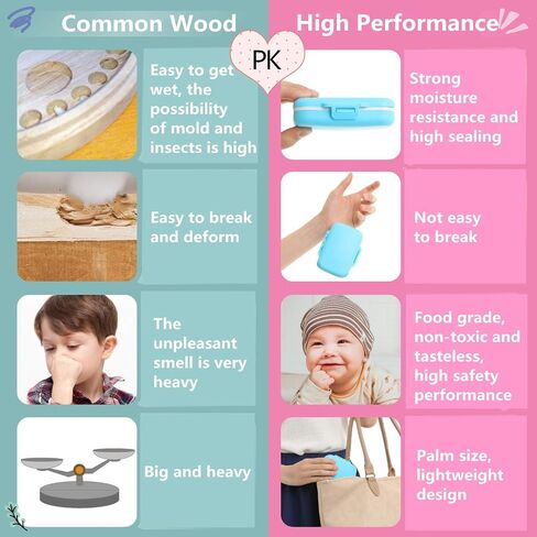Baby Teeth Keepsake Box, pp Children Kids Tooth Storage Holder Organizer Printed in English to Keep The Child-Wood Memory (Blue) in Saudi Arabia