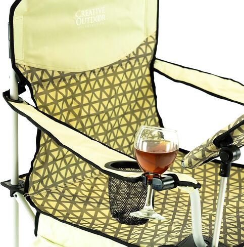 كرسي النبيذ الإبداعي القابل للطي في الهواء الطلق مع طاولة قابلة للتعديل | اي كرسي | تخييم نزهة شاطئ وفناء | الجيش الأمريكي in Kuwait