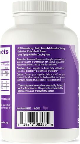 AOR, Advanced Magnesium Complex, Dietary Supplement, Promotes bone and cardiovascular health, muscle and nerve function, 90 Capsules (90 Servings) in Saudi Arabia