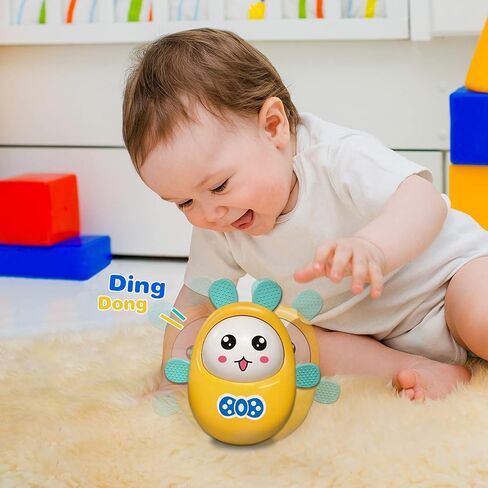 Serdios Musical Wobbler Toy,Roly-Poly Tumbler Toy,Tummy Time Toy,Sensory Toy for Baby 3-12 Months，Red in Kuwait