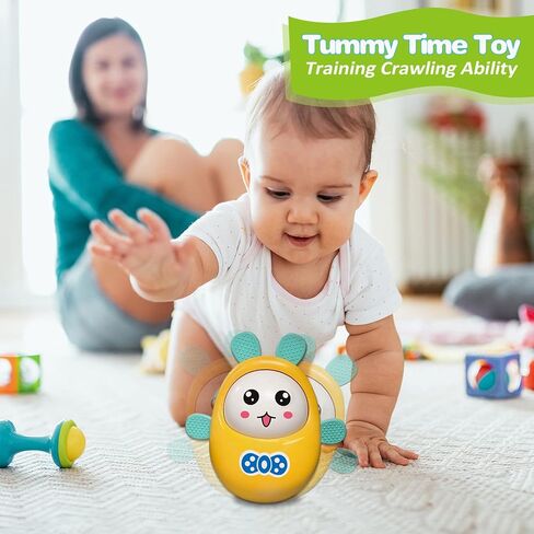 Serdios Musical Wobbler Toy,Roly-Poly Tumbler Toy,Tummy Time Toy,Sensory Toy for Baby 3-12 Months，Red in Kuwait