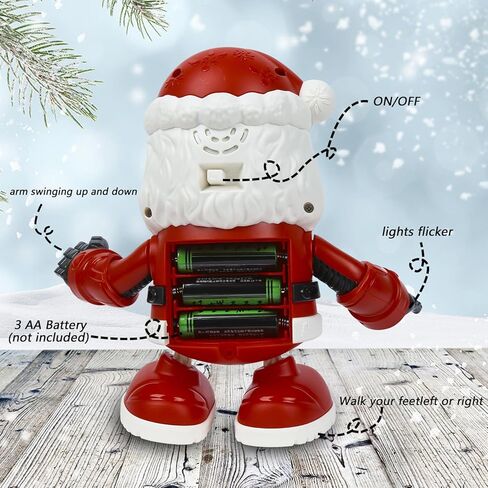 iBlivers لعبة الرقص الكهربائية سانتا كلوز للأطفال، زينة عيد الميلاد، الغناء مع ضوء LED، ألعاب سانتا كلوز، هدية مضحكة متعددة الهز سانتا in Kuwait