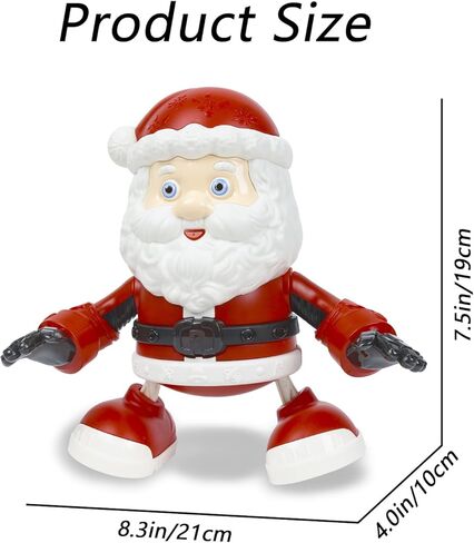 iBlivers لعبة الرقص الكهربائية سانتا كلوز للأطفال، زينة عيد الميلاد، الغناء مع ضوء LED، ألعاب سانتا كلوز، هدية مضحكة متعددة الهز سانتا in Kuwait
