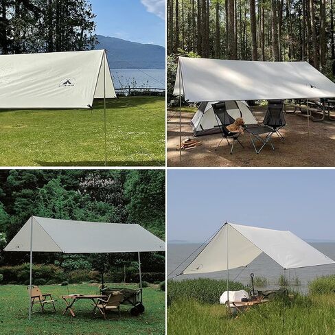Intermission Camping Tarp and Pole Kit, 10 * 10ft, Waterproof, Lightweight for Camping,Camping tarp with Poles,Waterproof Camping tarp, Backpacking, Outdoor, Picnic, Sunshade,Ultralight Aluminum Pole in Saudi Arabia