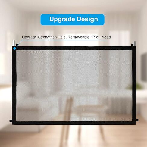 بوابة الحيوانات الأليفة المحمولة بوابة الكلب لسلالم المنزل واسعة 43.3 بوصة × 28.3 بوابة قابلة للسحب بوابة آمنة للكلاب والقطط ترقية خطاف معدني باب درج جدار جبل داخلي خارجي للسيارة in Kuwait