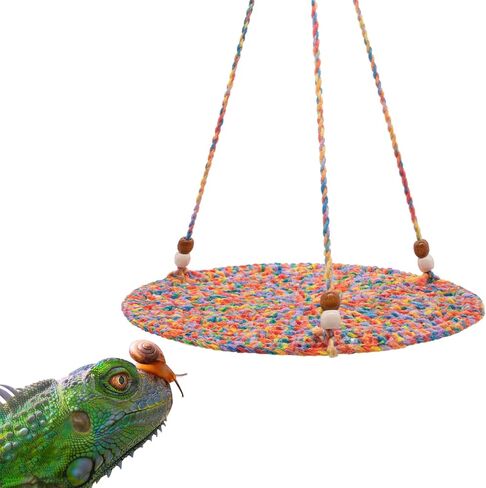 SETHOUS Reptile Hammock Swing Hanging Bed, Cute Bearded Dragon Swing Toy, Cotton Lizard Summer Bed for Reptile, Cage Accessories for Leopard Gecko Small Animal Birds Parrots Rats in Kuwait