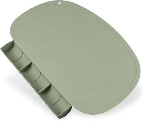 Silicone Placemat with Food Catching Pockets for Baby & Kid, Food Grade Silicone Non-Slip Toddler Food Place Mats with Raised Edges for Dining Table (Sage) in Saudi Arabia