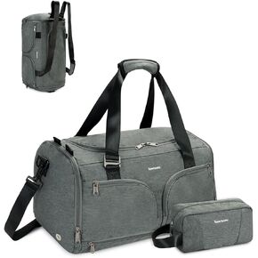 حقيبة رياضية للنساء والرجال حقيبة ظهر رياضية مع جيب مبلل ومقصورة للأحذية وحقيبة سفر واق من المطر مع حقيبة أدوات الزينة وحقيبة عطلة نهاية الأسبوع طوال الليل وحقيبة ظهر باللون الأخضر العسكري in Kuwait