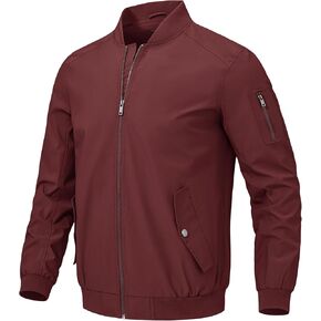 BGOWATU Men's Flight Bomber Jacket Lightweight Windbreaker Full Zip Casual Jacket