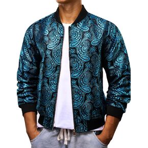 Barry.Wang Mens Jacket Windbreaker Bomber Coat Zipper Casual Lightweight Outwear with Pockets Regular Fit Christmas