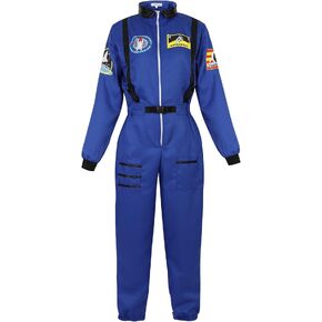Lehauya Womens Astronaut Costume Adult Astronaut Suit Flight Jumpsuit Cosplay Dress Up Costume