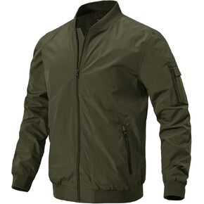Gopune Men's Windproof Bomber Jacket Lightweight Windbreaker Outdoor Golf Fashion Coat