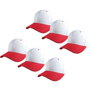 Gelante Plain Blank Baseball Caps Adjustable Back Strap Wholesale Lot 6 Pack