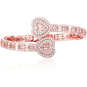 Jacruces Gold Bracelets Bangle Bracelets for Women Adjustable Heart Cuff Bracelets Cubic Zirconia Iced Out Bracelet Men Women Trendy Wedding Bridesmaids Bling Hip Hop Jewelry Mothers Day Gifts