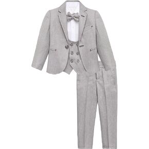 Lilax Boys Suit Set, Formal Jacket, Vest, Pants, Shirt and Matching Bowtie 5 Piece in Saudi Arabia