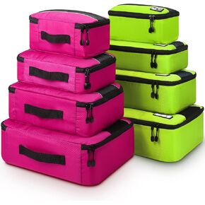 Mossio 8 Set Packing Cubes for Suitcase - Premium Quality Ultralight Travel Organizer for Carry On Luggage and Backpack