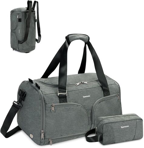 حقيبة رياضية للنساء والرجال حقيبة ظهر رياضية مع جيب مبلل ومقصورة للأحذية وحقيبة سفر واق من المطر مع حقيبة أدوات الزينة وحقيبة عطلة نهاية الأسبوع طوال الليل وحقيبة ظهر باللون الأخضر العسكري in Kuwait