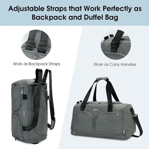 حقيبة رياضية للنساء والرجال حقيبة ظهر رياضية مع جيب مبلل ومقصورة للأحذية وحقيبة سفر واق من المطر مع حقيبة أدوات الزينة وحقيبة عطلة نهاية الأسبوع طوال الليل وحقيبة ظهر باللون الأخضر العسكري in Kuwait