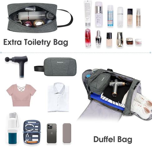 حقيبة رياضية للنساء والرجال حقيبة ظهر رياضية مع جيب مبلل ومقصورة للأحذية وحقيبة سفر واق من المطر مع حقيبة أدوات الزينة وحقيبة عطلة نهاية الأسبوع طوال الليل وحقيبة ظهر باللون الأخضر العسكري in Kuwait