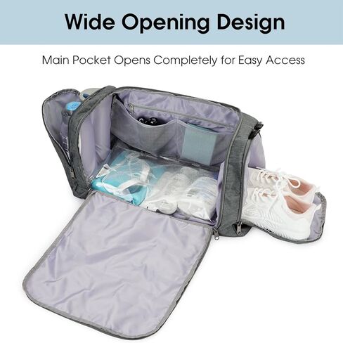 حقيبة رياضية للنساء والرجال حقيبة ظهر رياضية مع جيب مبلل ومقصورة للأحذية وحقيبة سفر واق من المطر مع حقيبة أدوات الزينة وحقيبة عطلة نهاية الأسبوع طوال الليل وحقيبة ظهر باللون الأخضر العسكري in Kuwait