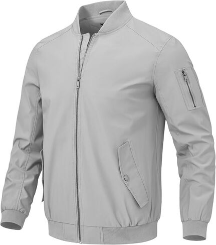 BGOWATU Men's Flight Bomber Jacket Lightweight Windbreaker Full Zip Casual Jacket in Kuwait