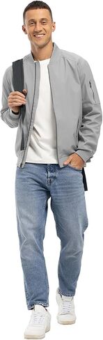 BGOWATU Men's Flight Bomber Jacket Lightweight Windbreaker Full Zip Casual Jacket in Kuwait