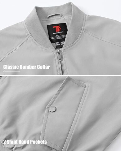 BGOWATU Men's Flight Bomber Jacket Lightweight Windbreaker Full Zip Casual Jacket in Kuwait