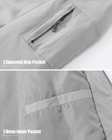 BGOWATU Men's Flight Bomber Jacket Lightweight Windbreaker Full Zip Casual Jacket in Kuwait