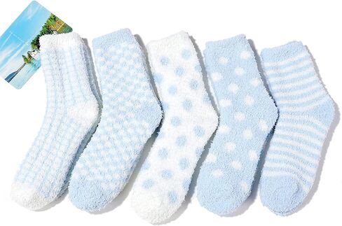 جوارب Zando النسائية الناعمة غير الواضحة، جوارب شتوية سميكة منفوشة، جوارب دافئة مريحة، جوارب شبشب مريحة، جوارب نوم منزلية سميكة in Kuwait