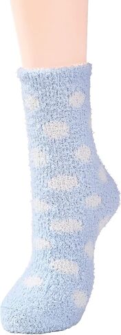 جوارب Zando النسائية الناعمة غير الواضحة، جوارب شتوية سميكة منفوشة، جوارب دافئة مريحة، جوارب شبشب مريحة، جوارب نوم منزلية سميكة in Kuwait