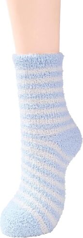 جوارب Zando النسائية الناعمة غير الواضحة، جوارب شتوية سميكة منفوشة، جوارب دافئة مريحة، جوارب شبشب مريحة، جوارب نوم منزلية سميكة in Kuwait