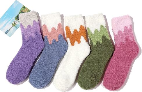 Zando Womens Soft Fuzzy Socks Thick Winter Fluffy Socks Cozy Warm Socks Comfy Slipper Socks Thick Home Sleeping Socks in Saudi Arabia