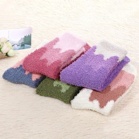 Zando Womens Soft Fuzzy Socks Thick Winter Fluffy Socks Cozy Warm Socks Comfy Slipper Socks Thick Home Sleeping Socks in Saudi Arabia