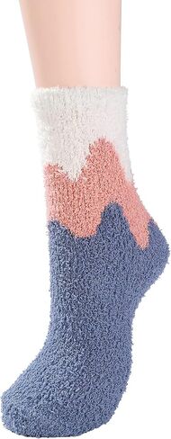 Zando Womens Soft Fuzzy Socks Thick Winter Fluffy Socks Cozy Warm Socks Comfy Slipper Socks Thick Home Sleeping Socks in Saudi Arabia