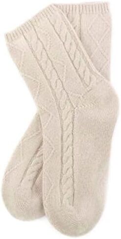 Karen Thomas 100% Pure 3ply Cashmere Softest Sleep Socks Cozy Cable Knit Luxury Fashion in Saudi Arabia