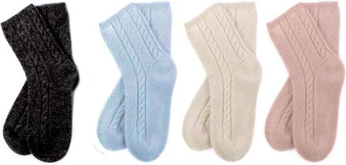 Karen Thomas 100% Pure 3ply Cashmere Softest Sleep Socks Cozy Cable Knit Luxury Fashion in Saudi Arabia