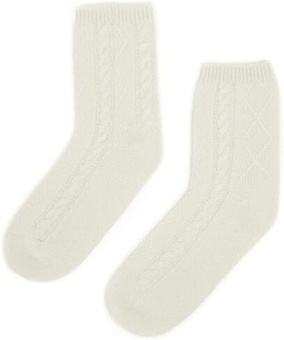 Karen Thomas 100% Pure 3ply Cashmere Softest Sleep Socks Cozy Cable Knit Luxury Fashion in Saudi Arabia