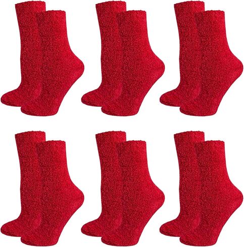 ENASGLOO 6 Pairs Women Fuzzy Socks Microfiber Warm Winter Sleep Fluffy Socks in Saudi Arabia