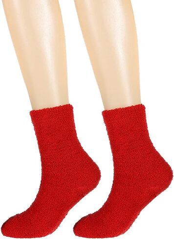 ENASGLOO 6 Pairs Women Fuzzy Socks Microfiber Warm Winter Sleep Fluffy Socks in Saudi Arabia