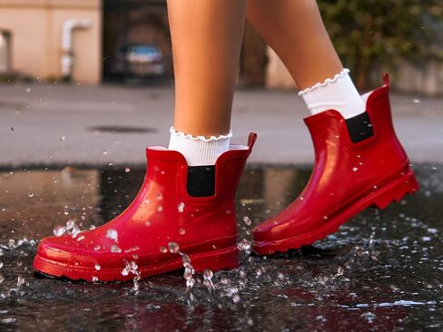 NORTY Women's Waterproof Ankle Rain & Garden Boots, Runs ½ Size Large | Durable Rubber Construction, Soft Cotton Lining, Comfortable Fit, Enhanced Traction, Easy to Clean, Mud & Snow Ready in Kuwait