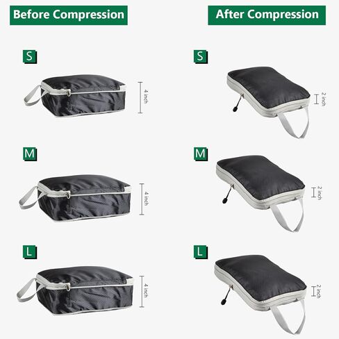 مكعبات التعبئة المضغوطة (4 مجموعات) لحقائب السفر ومنظمات الأمتعة لحقائب السفر وحقائب الضغط المكعبة للسفر ومنظمات الحقائب الشبكية للتخزين القابلة للتوسيع in Kuwait