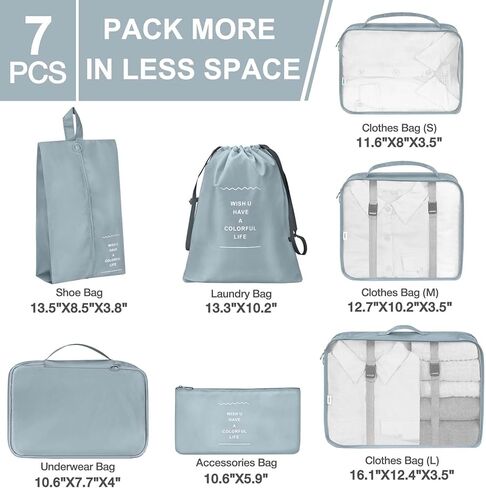 8 عبوات من منظمات تعبئة الأمتعة ومكعبات التعبئة المقاومة للماء لتنظيم حقائب السفر ومنظمات تعبئة الأمتعة (وردي - جلد الفهد) in Kuwait