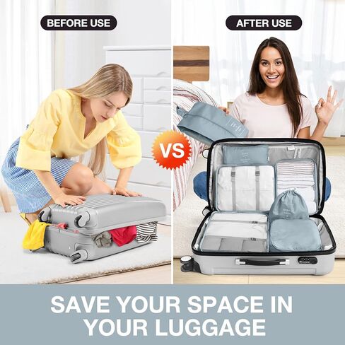 8 عبوات من منظمات تعبئة الأمتعة ومكعبات التعبئة المقاومة للماء لتنظيم حقائب السفر ومنظمات تعبئة الأمتعة (وردي - جلد الفهد) in Kuwait