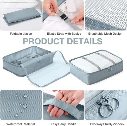 8 عبوات من منظمات تعبئة الأمتعة ومكعبات التعبئة المقاومة للماء لتنظيم حقائب السفر ومنظمات تعبئة الأمتعة (وردي - جلد الفهد) in Kuwait