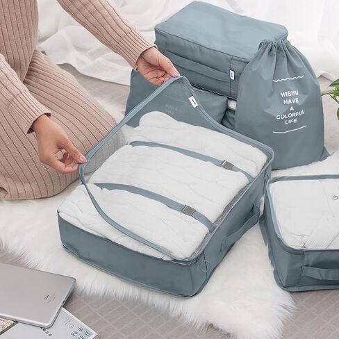 8 عبوات من منظمات تعبئة الأمتعة ومكعبات التعبئة المقاومة للماء لتنظيم حقائب السفر ومنظمات تعبئة الأمتعة (وردي - جلد الفهد) in Kuwait