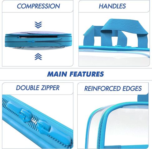 Clear Compression Packing Cubes 3 Set - Bags for Travel - Luggage Cube Organizer - Grey in Saudi Arabia